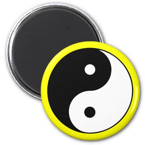 Yin Yang Symbol Yellow Magnet Uk