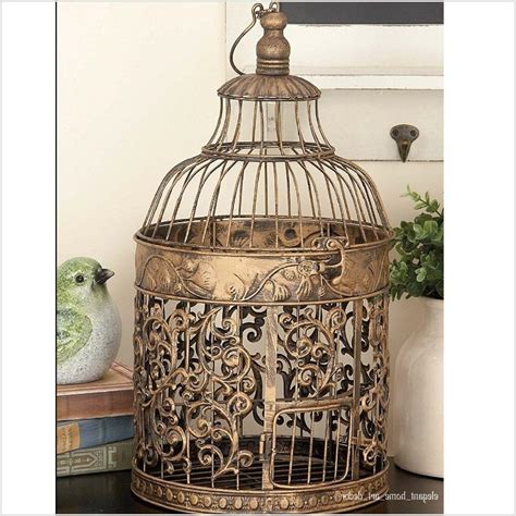 Large Vintage Victorian Bird Cages Set Hanging Scrolled