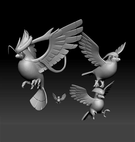 Stl File Pokemon Pidgey Pidgeotto Pidgeot Megaevolution 3d Print Model