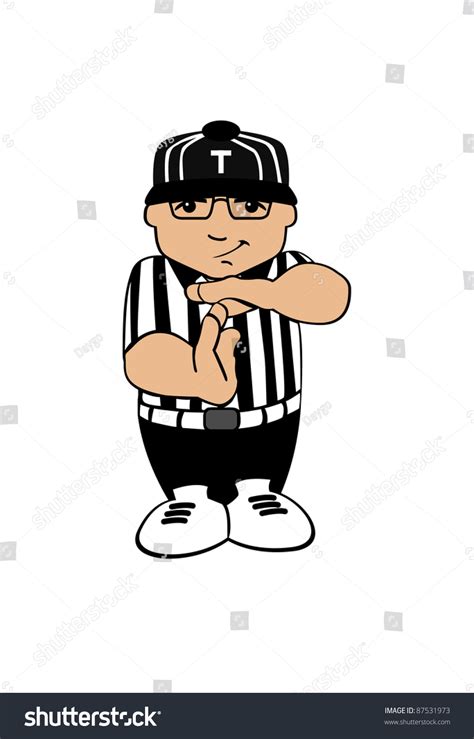 Referee Calling Timeout Or Technical Foul Stock Vector Illustration