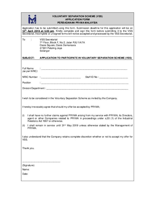 Mss stands for mutual separation scheme (malaysia). Mutual Separation Scheme Sample Letter Malaysia