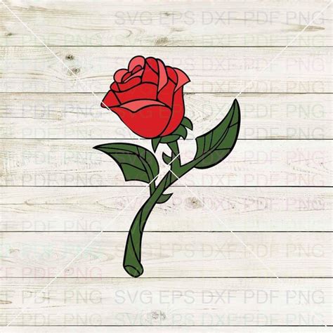 Enchanted Rose Beauty and the Beast 057 Svg Dxf Eps Pdf Png - Etsy