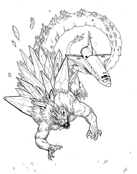 Cute Godzilla And Mothra Coloring Page Free Printable Coloring Pages