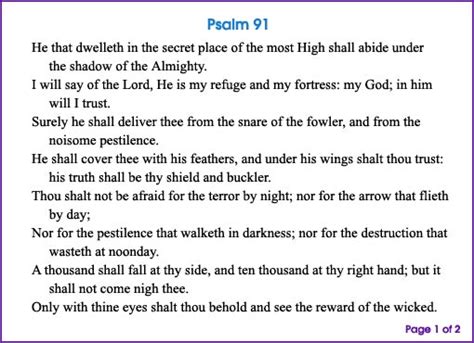 Psalm 91 Dwelling In The Secret Place Kids Korner Biblewise