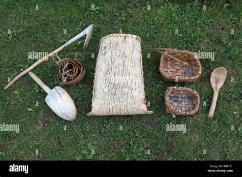 Traditionally Created First Nations Implements At The Micmac