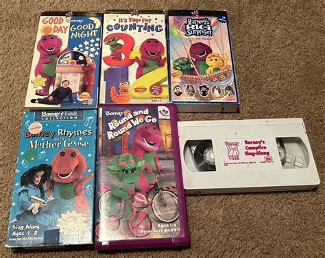 Lot Of 6 Barney And Friends Vhs Campfire Sing Along Good Day Night
