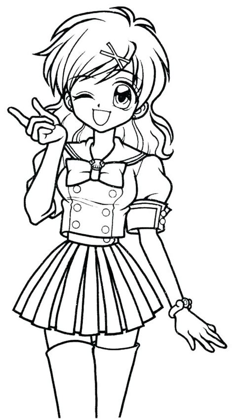 Cute Softie Anime Girl Coloring Page Coloring Pages
