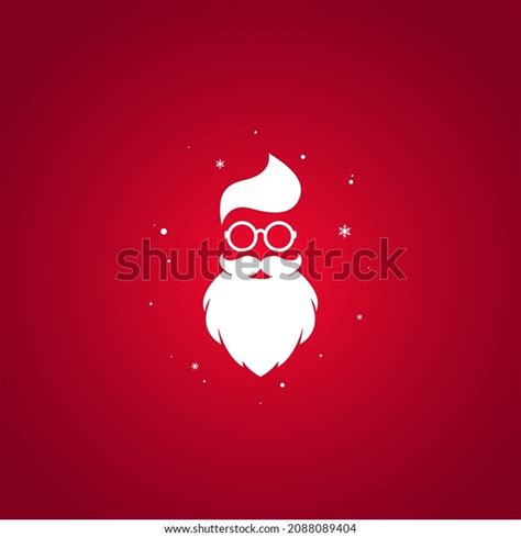 Hipster Santa Claus Silhouette Beard Glasses Stock Vector Royalty Free