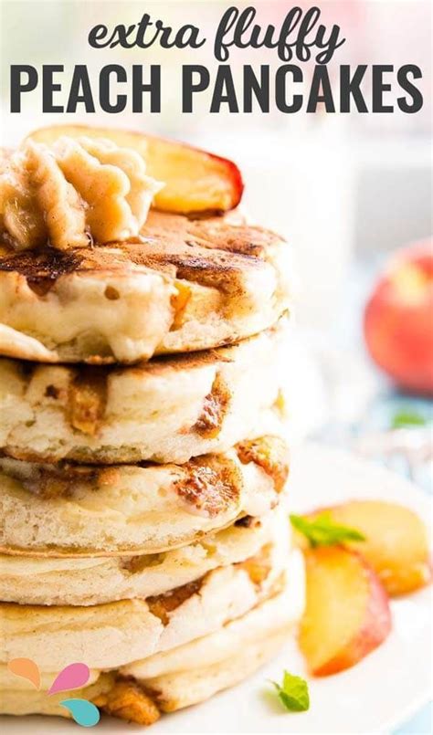 Light And Fluffy Pancakes With Peaches In 2023 Pancake Recipe Easy Honey Pancakes Light And