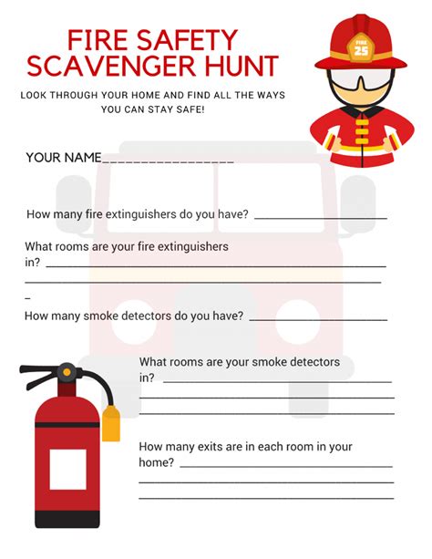 In other words, these zones are as dangerous as. Fire Safety Scavenger Hunt Free Printable Download for ...