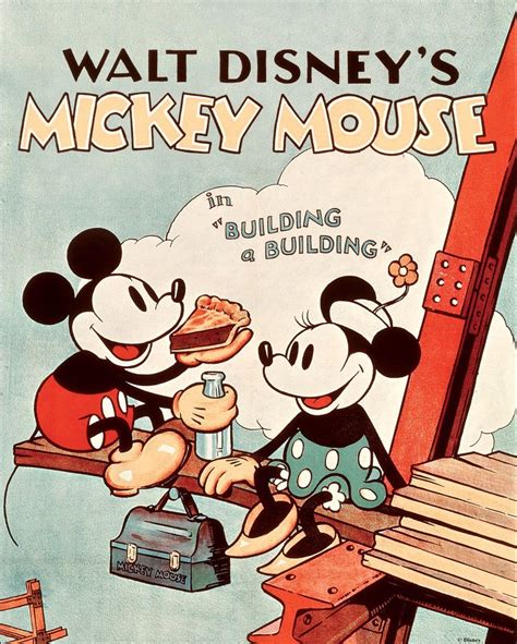 Disney Canvas Mickey Building A Building 40x50 Cm Historieta De