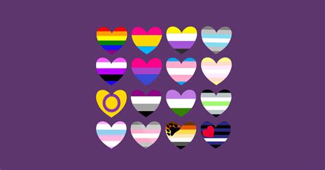 Multi Pride Flag Hearts Lgbt Sticker Teepublic