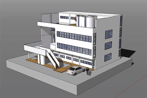 Sketchup 3d Architecture Models Villa Steinle Corbusi