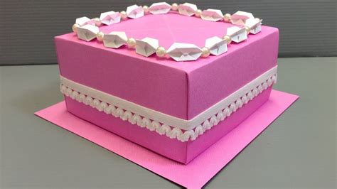Cakes are good but birthday cakes tastes better! Origami Wedding Birthday Cake Display Gift Box - YouTube