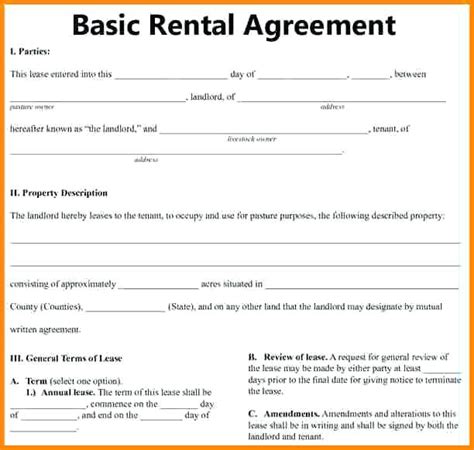 Best Free Printable Basic Rental Agreement Pdf Harper Blog