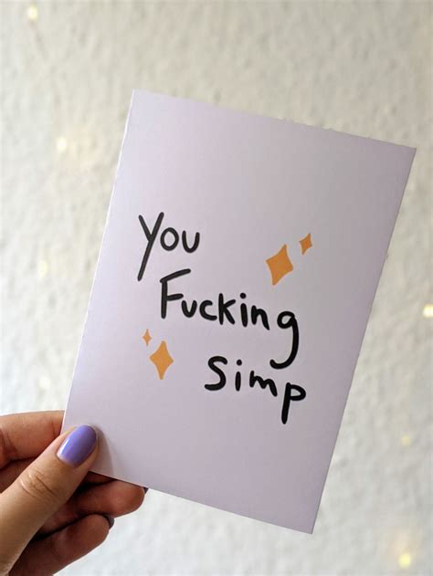 You Fuking Simp Card | Etsy