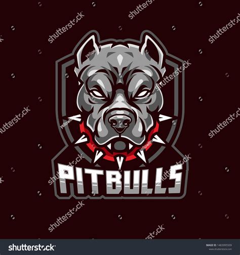 Angry Pitbull Mascot Vector Logo Illustration Vector De Stock Libre