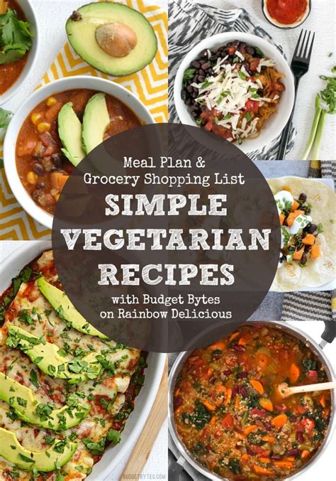 Simple Vegetarian Recipes Meal Plan With Budget Bytes Rainbow Delicious
