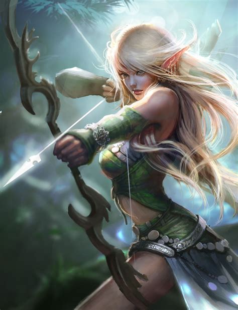 ArtStation ElfArcher Lana G Fantasy Girl Fantasy Art Women Elves