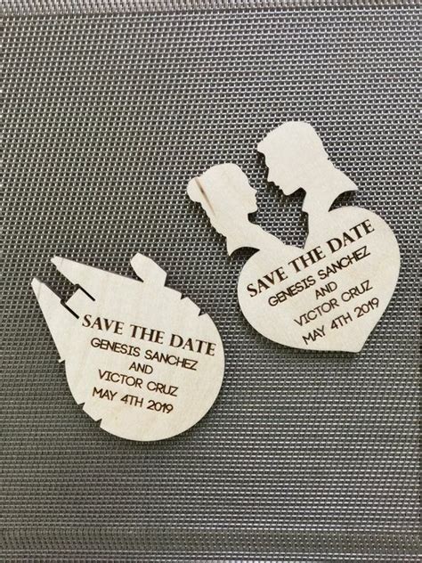 Save The Date Magnet Millenium Falcon Wedding Favors Inspired Etsy