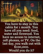 Image result for you have to stay in this cabin