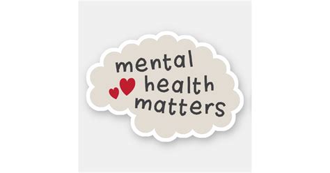 Mental Health Matters Text On Brain Sticker