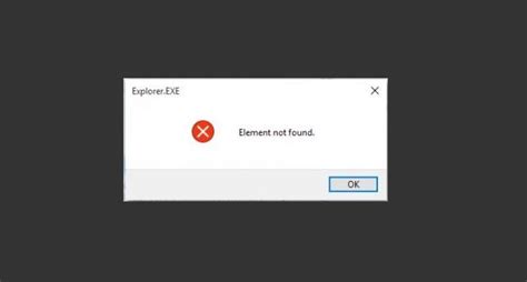 Error X Element Not Found