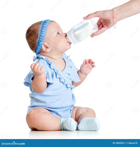 Adorable Baby Girl Drinking From Bottle Stock Image Image 24859671