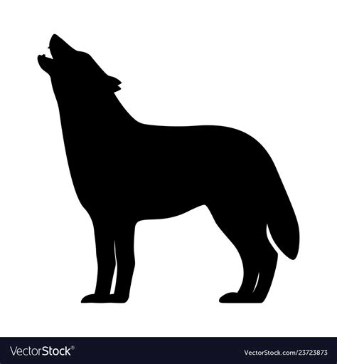 Howling Wolf Silhouette Vector Image Wolf Black And White Clipart The