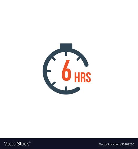 6 Hours Round Timer Or Countdown Timer Icon Vector Image