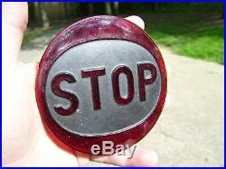 Vintage STOP TAIL LENS GLASS HARLEY KNUCKLEHEAD FLATHEAD PANHEAD BOBBER