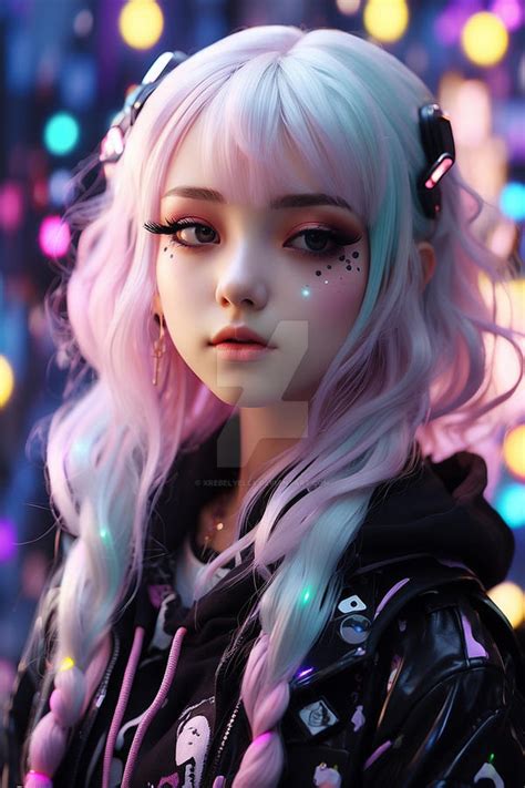 Pastel Goth Girl Up Close Portrait 3d Woman By Xrebelyellx On Deviantart