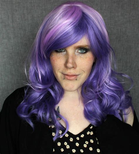 Long Purple Wig Wavy Pastel Purple Wig Cosplay Wig Scene Etsy