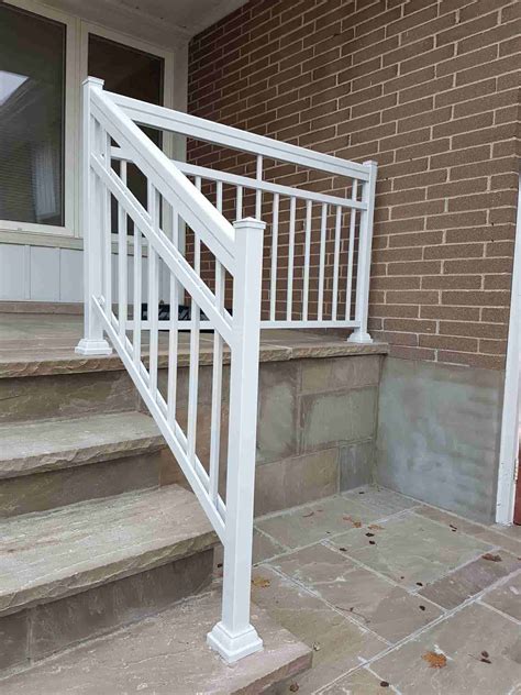 Stair railing staircases handrails for indoor outdoor banister steps adjustable stairs metal stainless steel exterior steps outside hand railings instantrail kit, 80 x 90 cm (silver) $119.00. Aluminum Outdoor Stair Railings, Railing System, Ideas & DIY