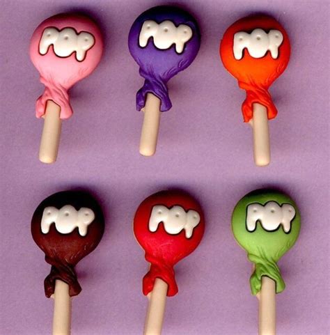 Rainbow Pops Dress It Up Craft Buttons Candy Sweet Shop Lollipop