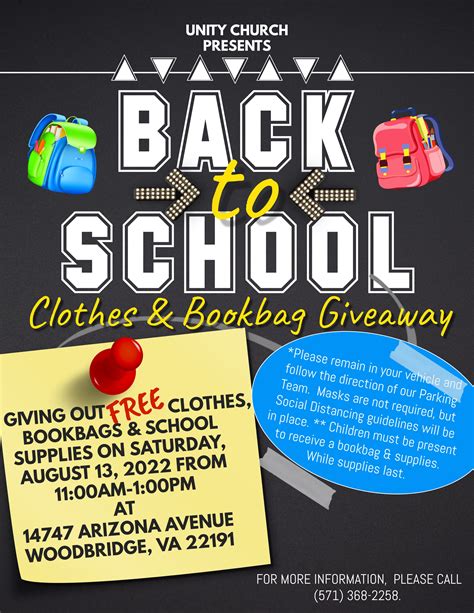 Aug 13 Back To School Book Bag School Supplies And Clothes Giveaway