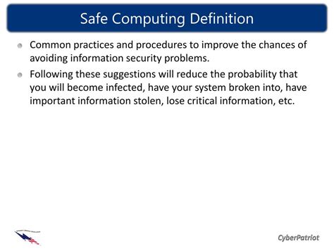 Ppt Safe Computing Practices Powerpoint Presentation Free Download