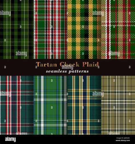 Collection Of Great Tartan Plaid Scottish Patterns Stock Vector Image