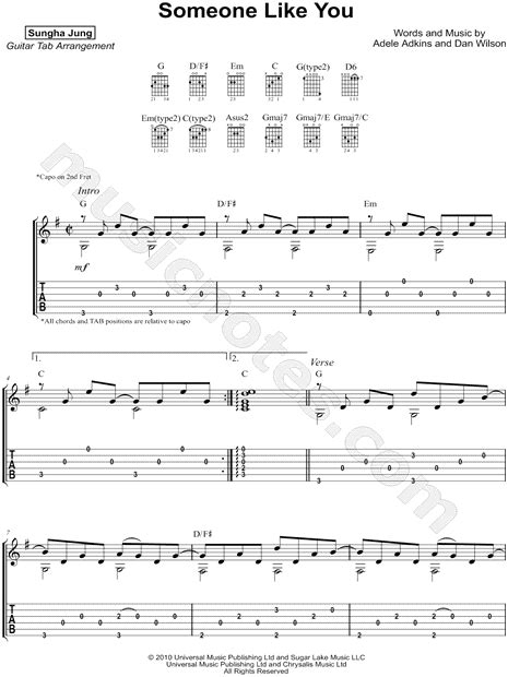 C g i wish nothing but the best. Sungha Jung "Someone Like You" Guitar Tab in G Major ...