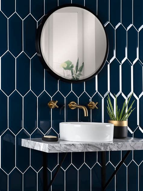 BLUE PICKET TILE POWDER BATHROOM - Google Search in 2020 | Color crush