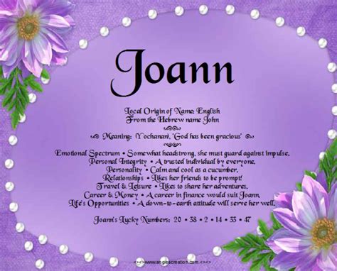 Joann Name Meaning Names With Meaning Names Meant To Be