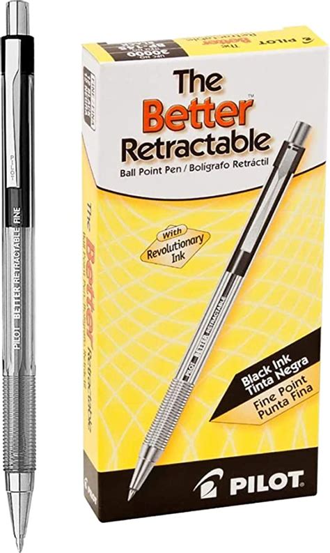 Pilot The Better Retractable Ballpoint Pens Fine Point Black Ink Dozen Box Amazon Ca