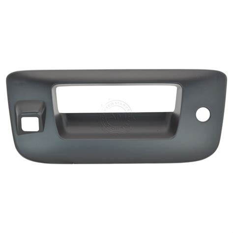 Tailgate Handle Bezel With Key And Camera Hole Smooth Black For Silverado