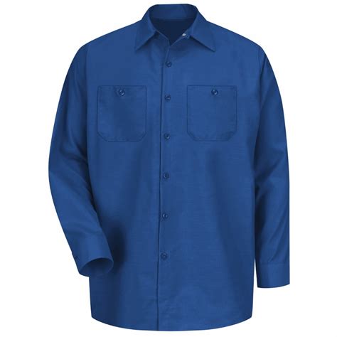 Sp14rb Mens Royal Blue Long Sleeve Industrial Work Shirt