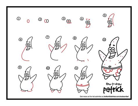 Refrigerator magnets, locker magnets, and more. How To Draw Patrick From Spongebob - Art For Kids Hub ...