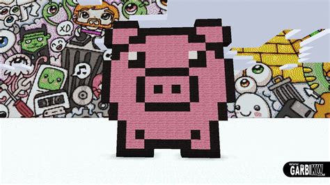 Minecraft Pixel Art How To Make A Cute Pig By Garbi Kw Youtube