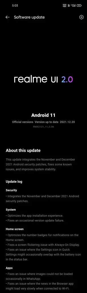 realme x7 pro december 2021 security patch with c 06 build updatify now