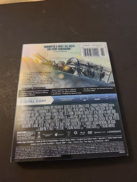 Midway Blu Ray Dvd Digital Steelbook Lionsgate 2019 Pg 13