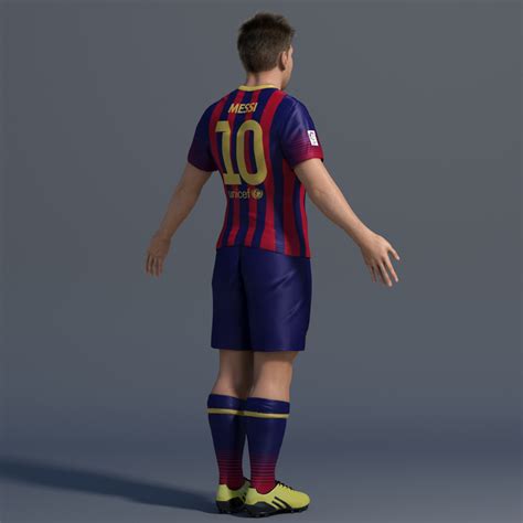 Lionel Messi 3d Model Rigged Max Fbx