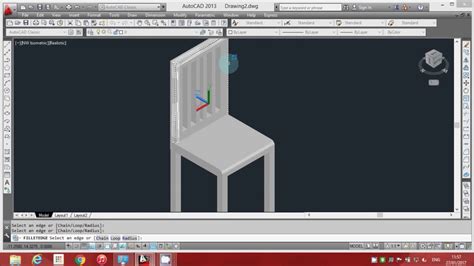 Autocad 3d Chair Practice Model Youtube